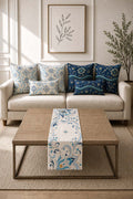 Blue Heritage Cushion Covers & Table Runner Gift Set – 7 Pieces