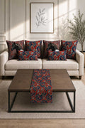 Black & White Horse with Iznik Motifs Cushion Covers & Table Runner Gift Set – 7 Pieces