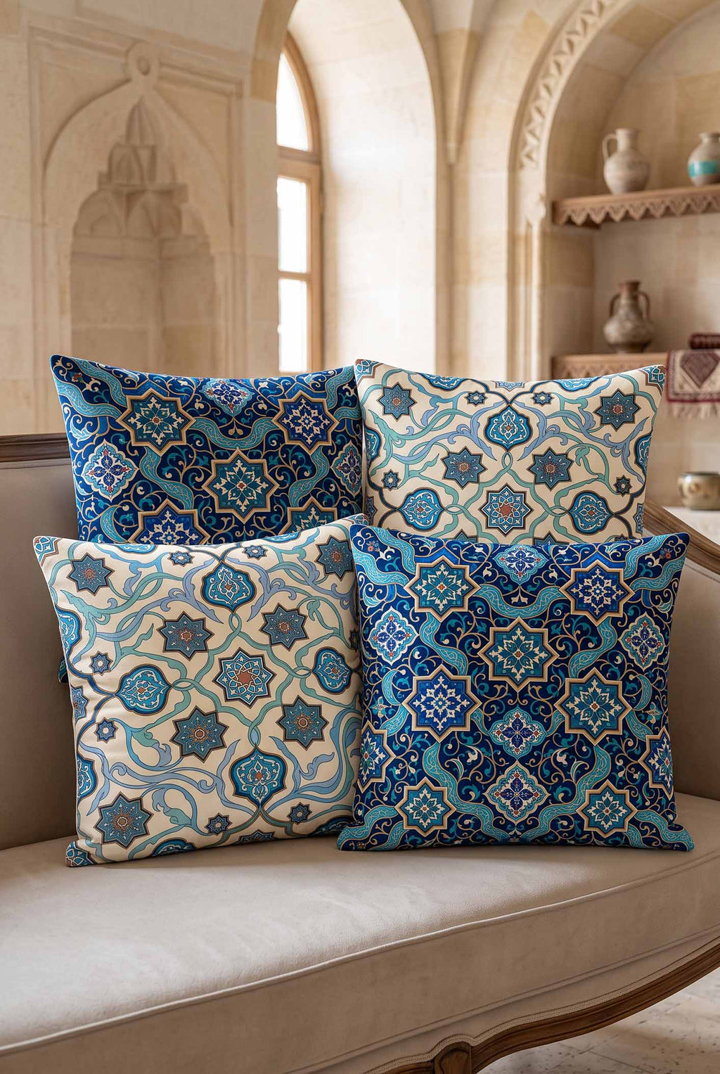 Seljuk Heritage Cushion Covers & Table Runner Gift Set – 7 Pieces